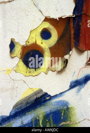 8 text, painted on flaking wall Stock Photo