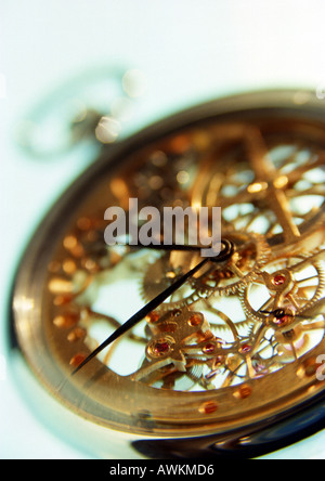 Clockwork of pocket watch, close-up Stock Photo