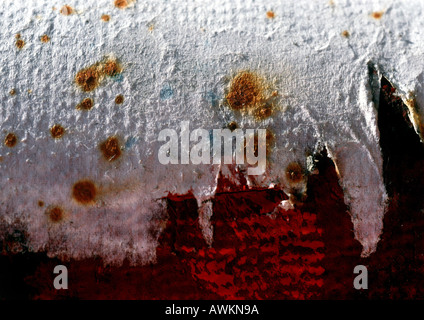 Rusty spots on white surface, close-up Stock Photo