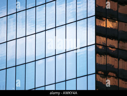 Window panes on building's facade, close-up Stock Photo