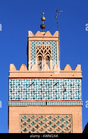 Minaret, Kasbah Mosque in the Medina quarter, Marrakesh, Morocco, Africa Stock Photo