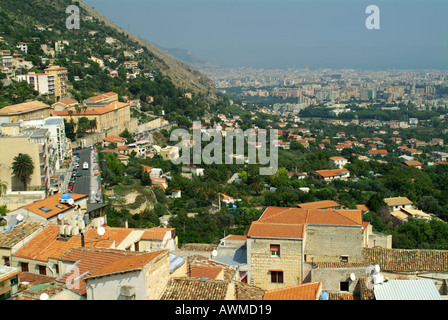 High angle view of town, Palermo, Sicily, Italy Stock Photo
