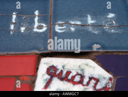 Liberty, in french written on tiles, close-up Stock Photo