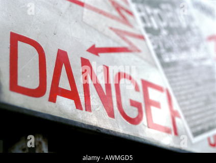 Danger sign, close-up Stock Photo