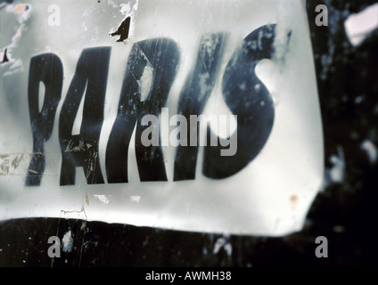 Paris printed in block capitals, close-up Stock Photo