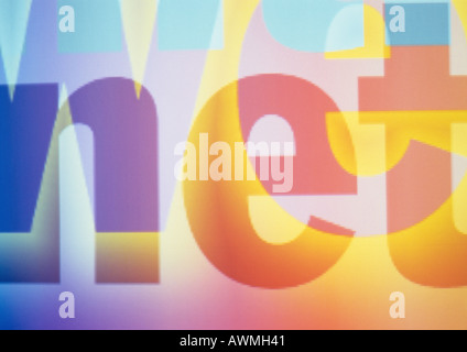 Net text displayed on screen, close-up Stock Photo