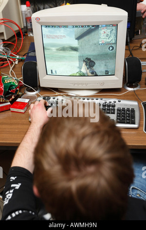 Computer-Lan-Party in a youth centre Stock Photo