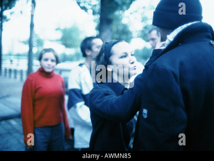 Group of young people in street Stock Photo