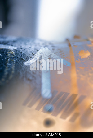WWW text and arrow, montage, close-up Stock Photo