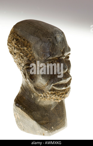 An African head sculpted from soapstone, South Africa, Africa Stock Photo