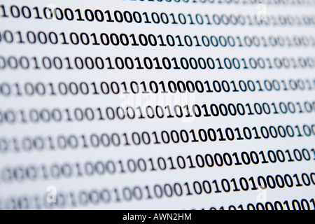 Bit code, computer data stream Stock Photo