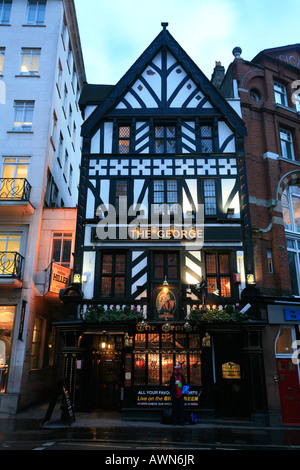 The George Pub in a Tudor style house on Fleet Street / The Strand, City of Westminster, London, UK Stock Photo