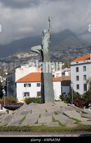 Memorial for the 1974 Carnation Revolution coup d'état, Funchal, Madeira, Portugal, Atlantic Ocean Stock Photo