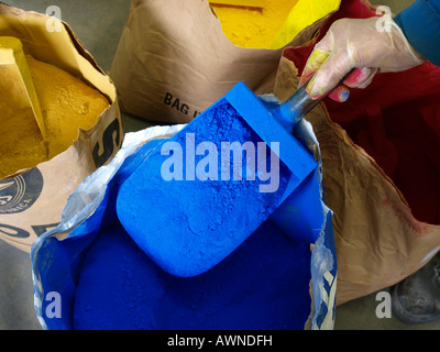 Pigment for use in acrylic artists paint at the Royal Talens paint factory in Apeldoorn the Netherlands Stock Photo