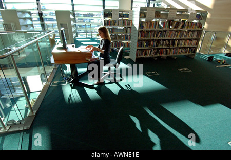 Inspiring solar powered library in Brighton, south facing to catch solar gain. Stock Photo