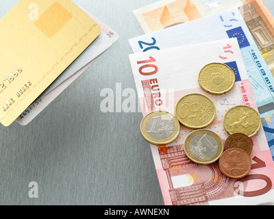Money and credit cards Stock Photo