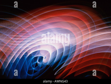 Light effect, geometric, reds, blues and white. Stock Photo