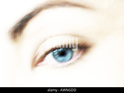 Woman's blue eye, close-up Stock Photo