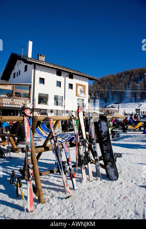 Ski rach Sportinia Sauze d Oulx Piemonte Italy Stock Photo