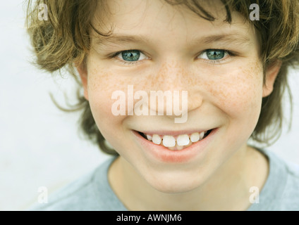 Boy smiling, portrait Stock Photo