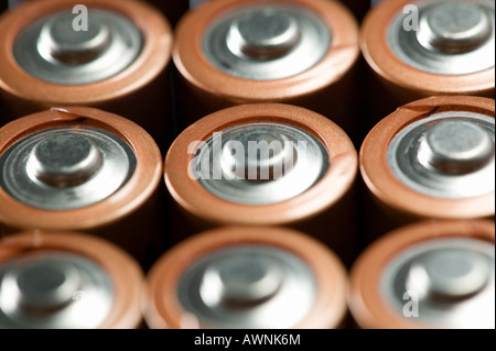 Batteries in a row Stock Photo