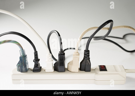 Electric plugs and electrical sockets Stock Photo