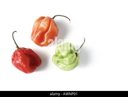 Assortment of hot peppers Stock Photo