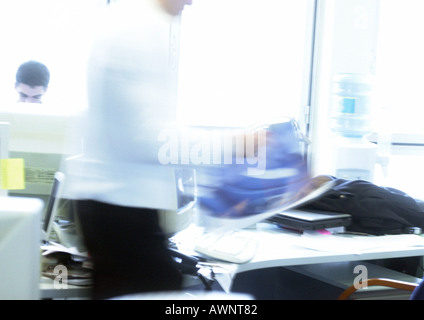 People working in office, blurred motion Stock Photo