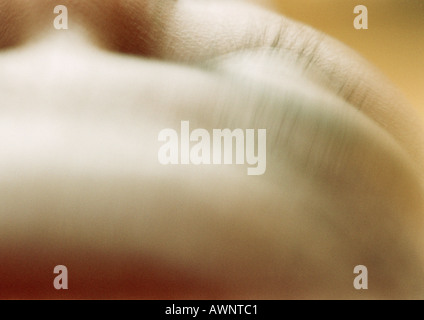 Woman's forehead, elevated view, close-up Stock Photo