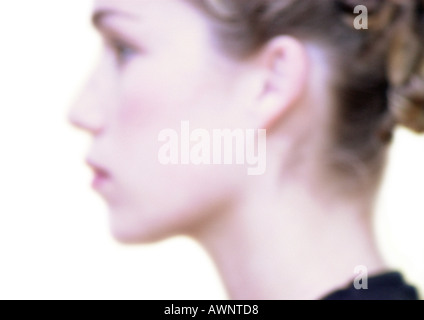 Woman's face, side view, blurred Stock Photo