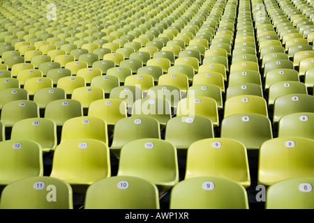 Green seats in a row Stock Photo