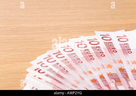 10 Euro bills fanned out Stock Photo
