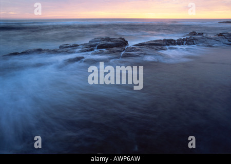 The surf at sunrise in Bundjalung National Park, New South Wales, Australia, Oceania Stock Photo