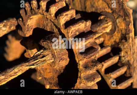 close up of rusty boat winch Stock Photo