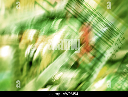 Bar code, superimposed pictures, blurred Stock Photo