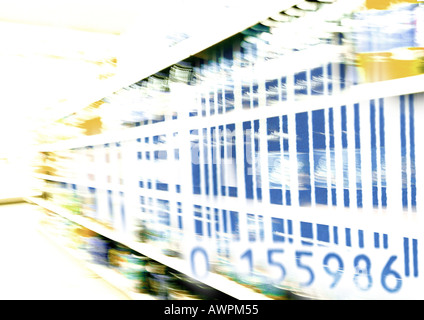 Bar code, superimposed pictures, blurred Stock Photo