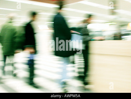People standing, superimposed image, blurred Stock Photo