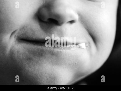 Close up view of child's mouth with first lost tooth Stock Photo - Alamy