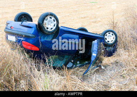 A crashed car Stock Photo