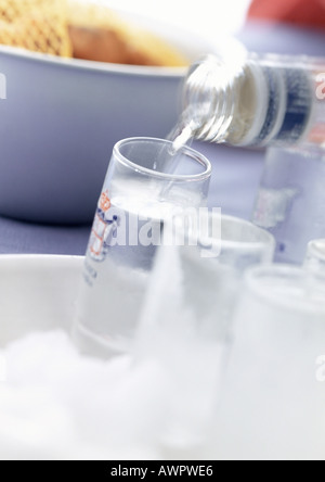Vodka being poured, close-up Stock Photo