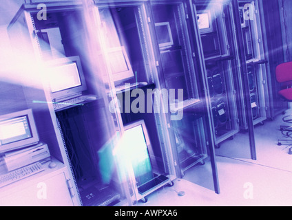 Cabinets and computers Stock Photo