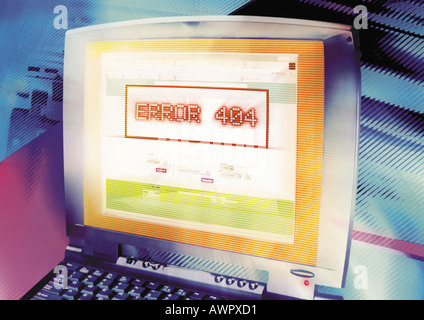 Computer, 'Error'  message on screen, digital composite. Stock Photo