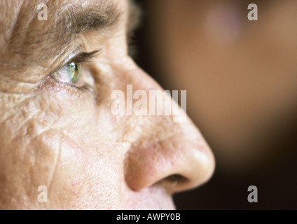 Mature man, close-up, side view. Stock Photo