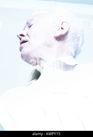 Senior man, low angle view, portrait. Stock Photo