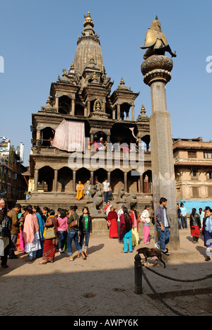 Krishna Mandir Temple, Durbar Square of Patan, Lalitpur, Kathmandu, Nepal Stock Photo