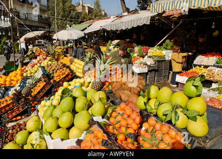 Fruit and vegetable market in Damascus, Syria Stock Photo