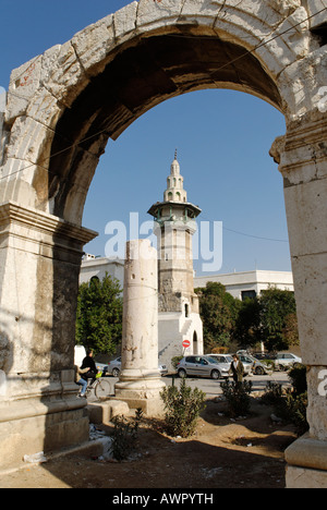 Roman city gate, old town of Damascus, Syria Stock Photo