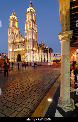 City square, Zocalo, of Campeche, Yucatan, Mexico Stock Photo