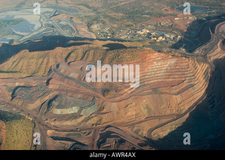 Argyle diamond mine, aerial view, Kimberley, Western Australia, WA, Australia Stock Photo