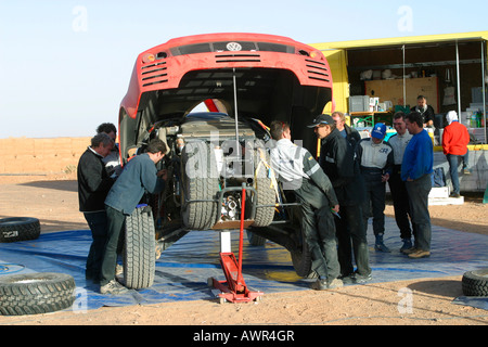 Paris-Dakar Tarek vehicle, prototype test in Morocco, Africa Stock Photo